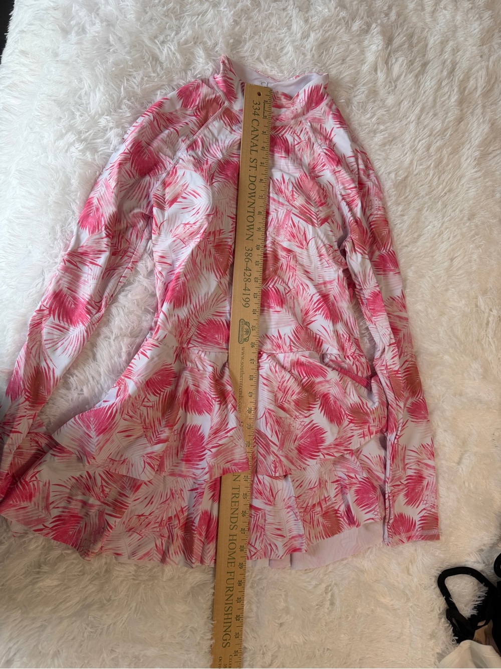 Pink Palm-Print Lightweight Swimdress